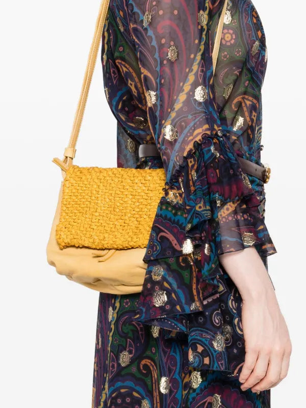 Handmade Italian yellow leather bag with interior pockets by Reptile’s House