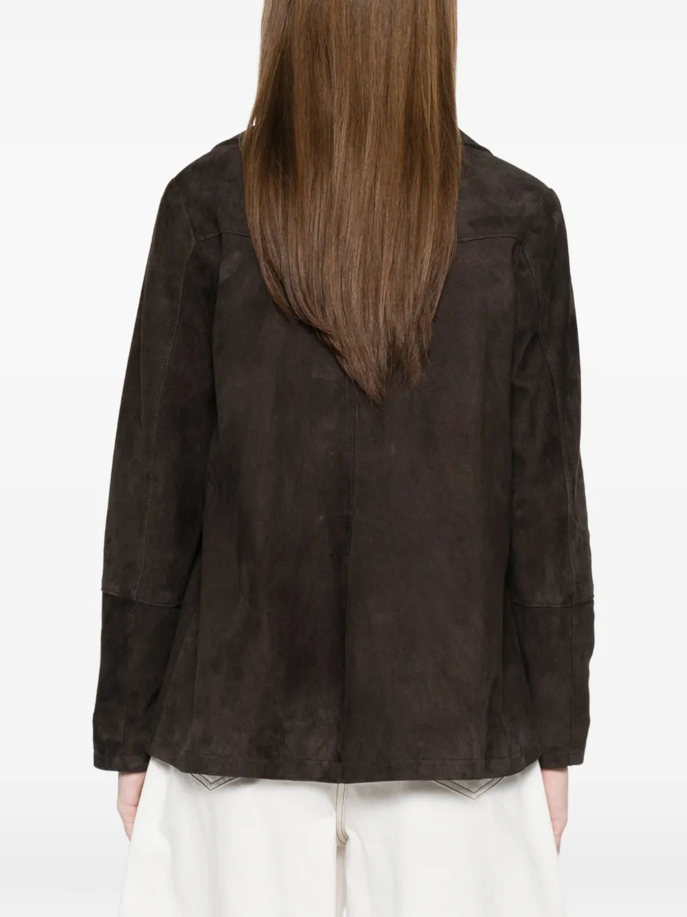 MARA BINI Testa di Moro kid suede double-breasted blazer
