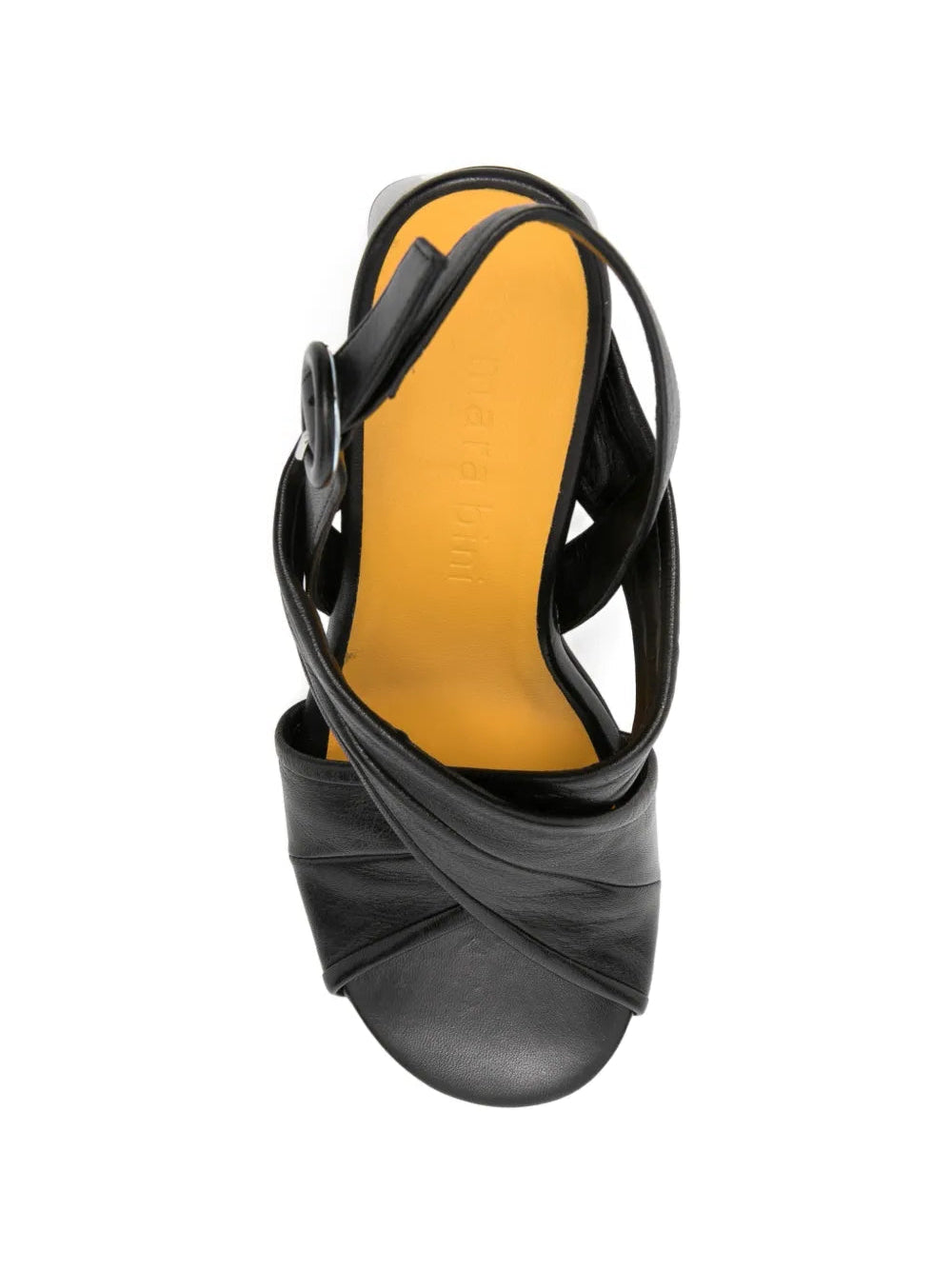 MARA BINI black leather slingback high heel sandal