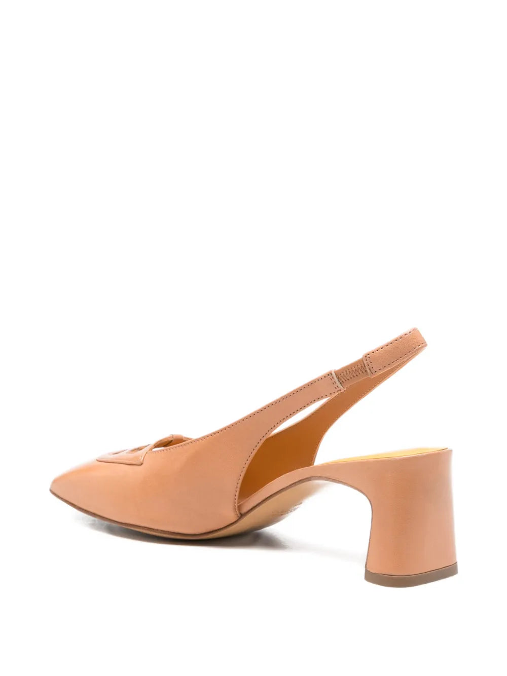 Mara Bini slingback mid heel shoe in nude leather