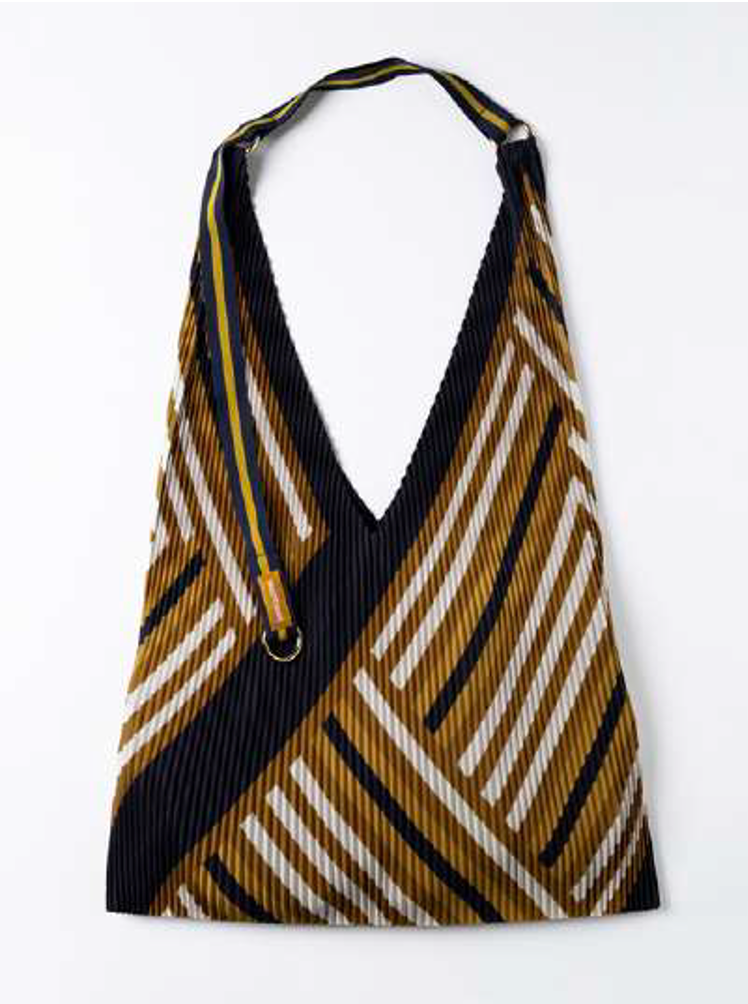Multitudes Grace multicolor pleated bag with geometric print