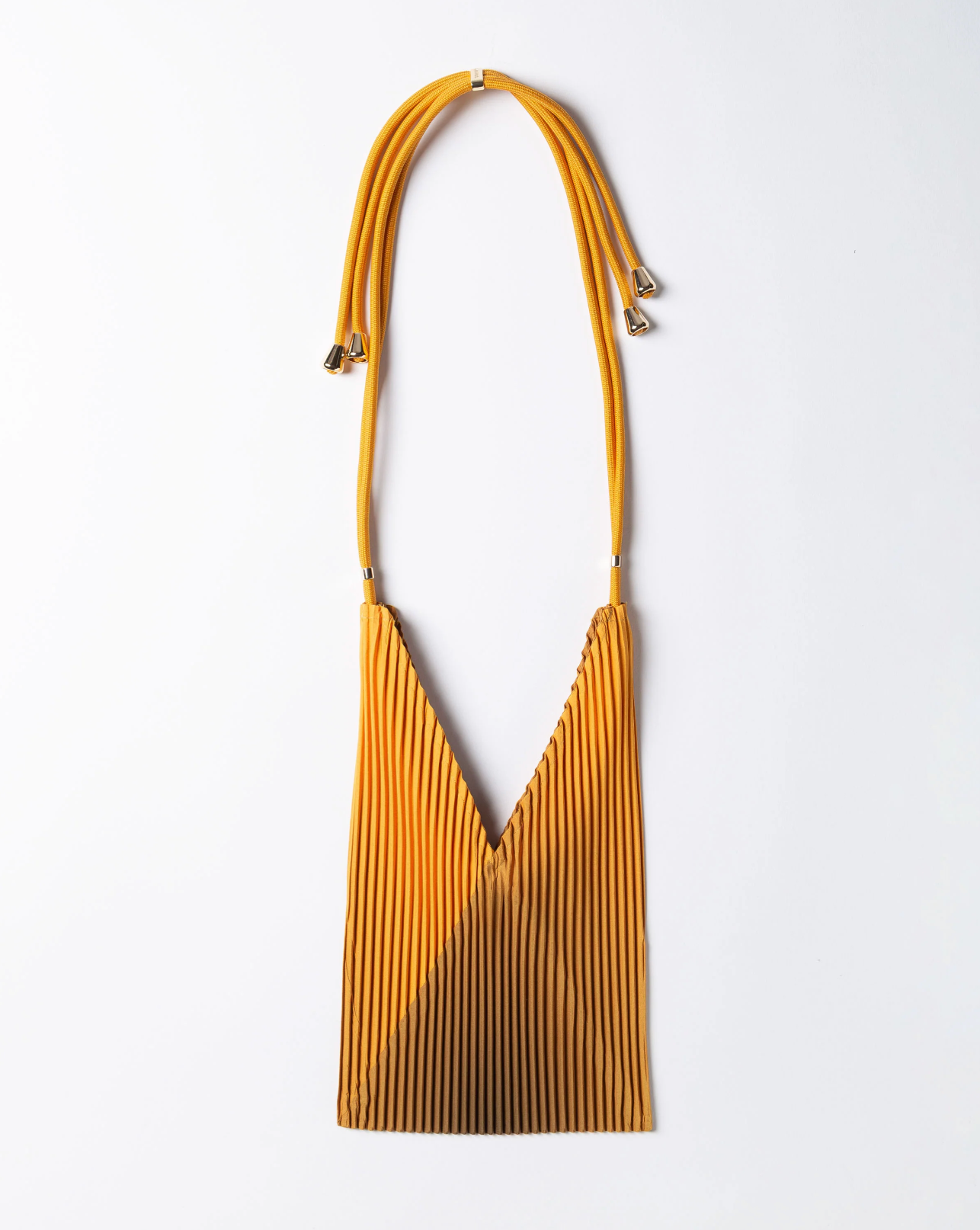 Multitudes pleated baby bag Artisan gold recycled polyester silk-effect front view
