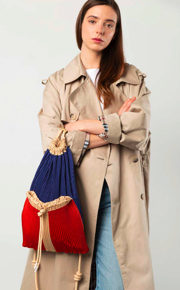 Multitudes Rossana drawstring backpack in recycled satin fabric