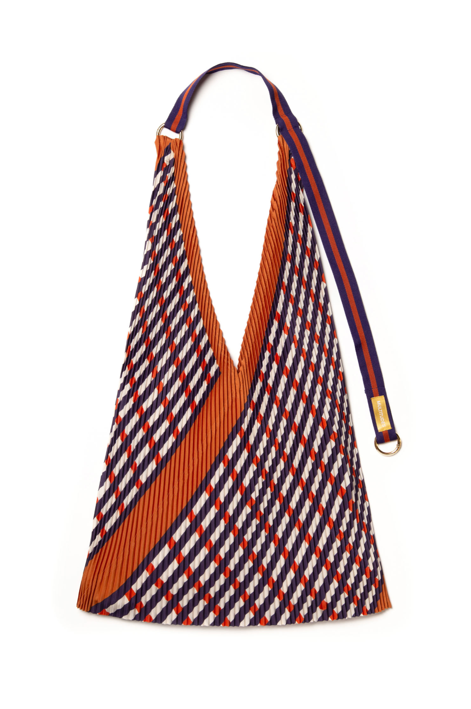 Multitudes Sophia Terracota pleated shoulder bag in multicolor satin