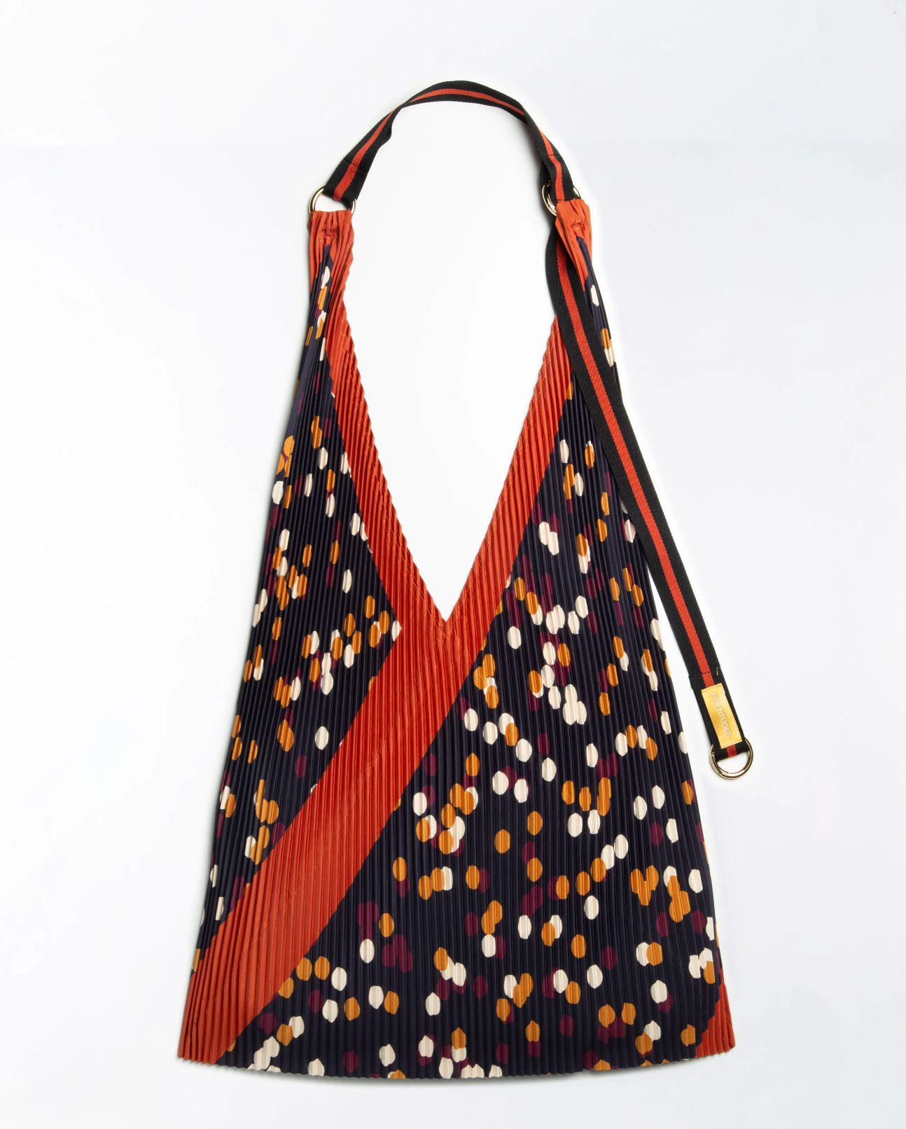 Multitudes Valeria multicolor pleated shoulder bag with abstract print