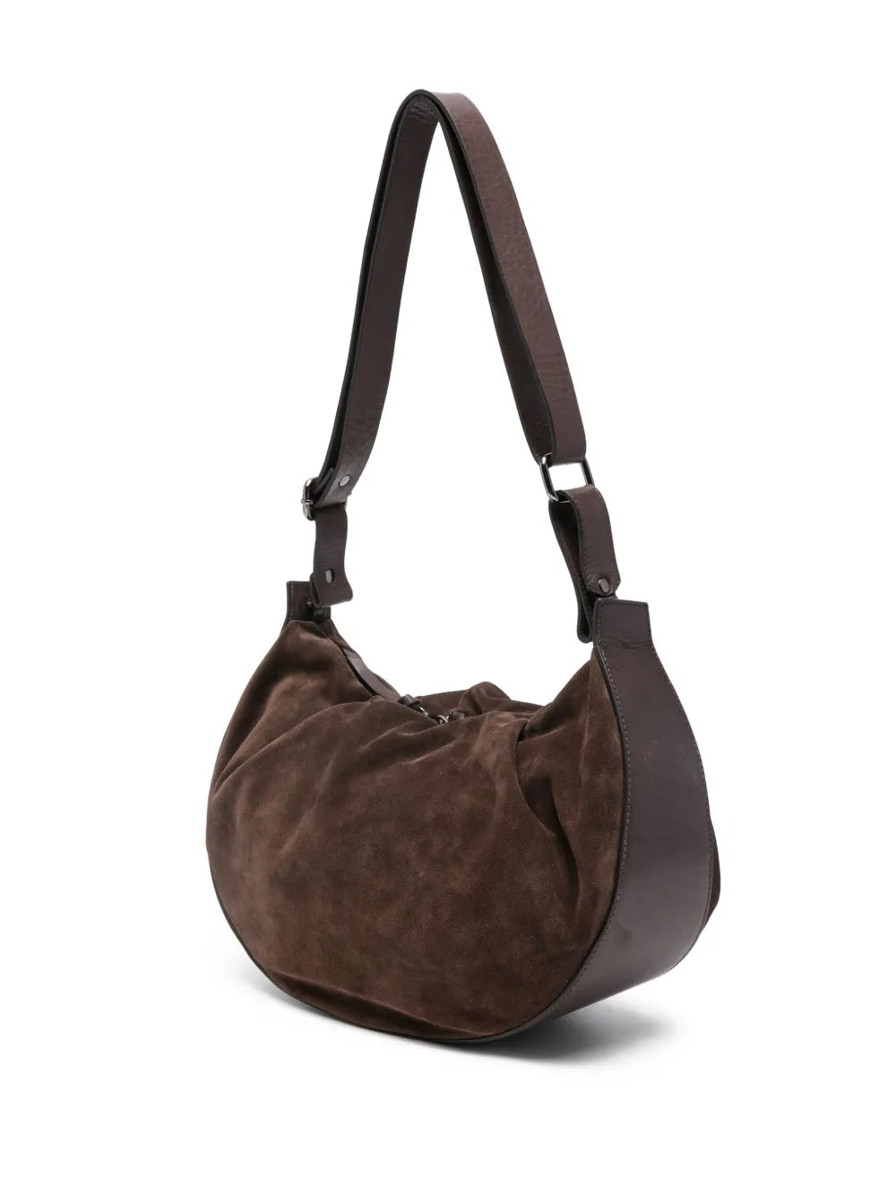 Reptile’s House H845 Nika sigarro brown suede shoulder bag with adjustable strap