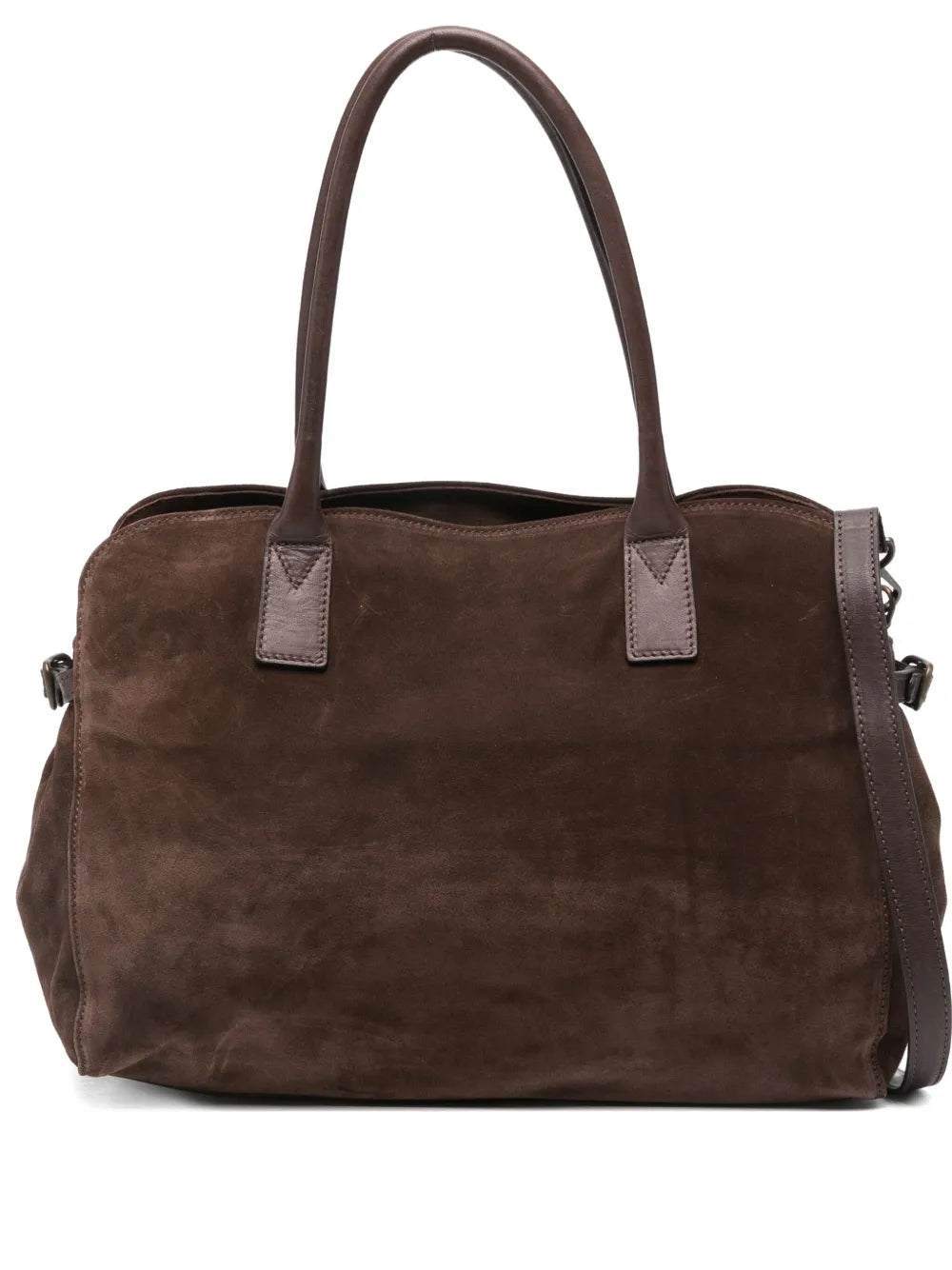 Reptile’s House H849 Nikaes handbag in sigarro suede with leather handles and detachable shoulder strap, luxury Italian handcrafted bag