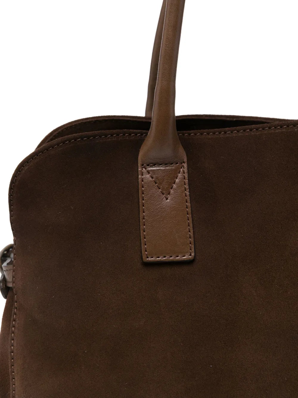 Reptile’s House H849 Nikaes tabac brown suede handbag with detachable strap