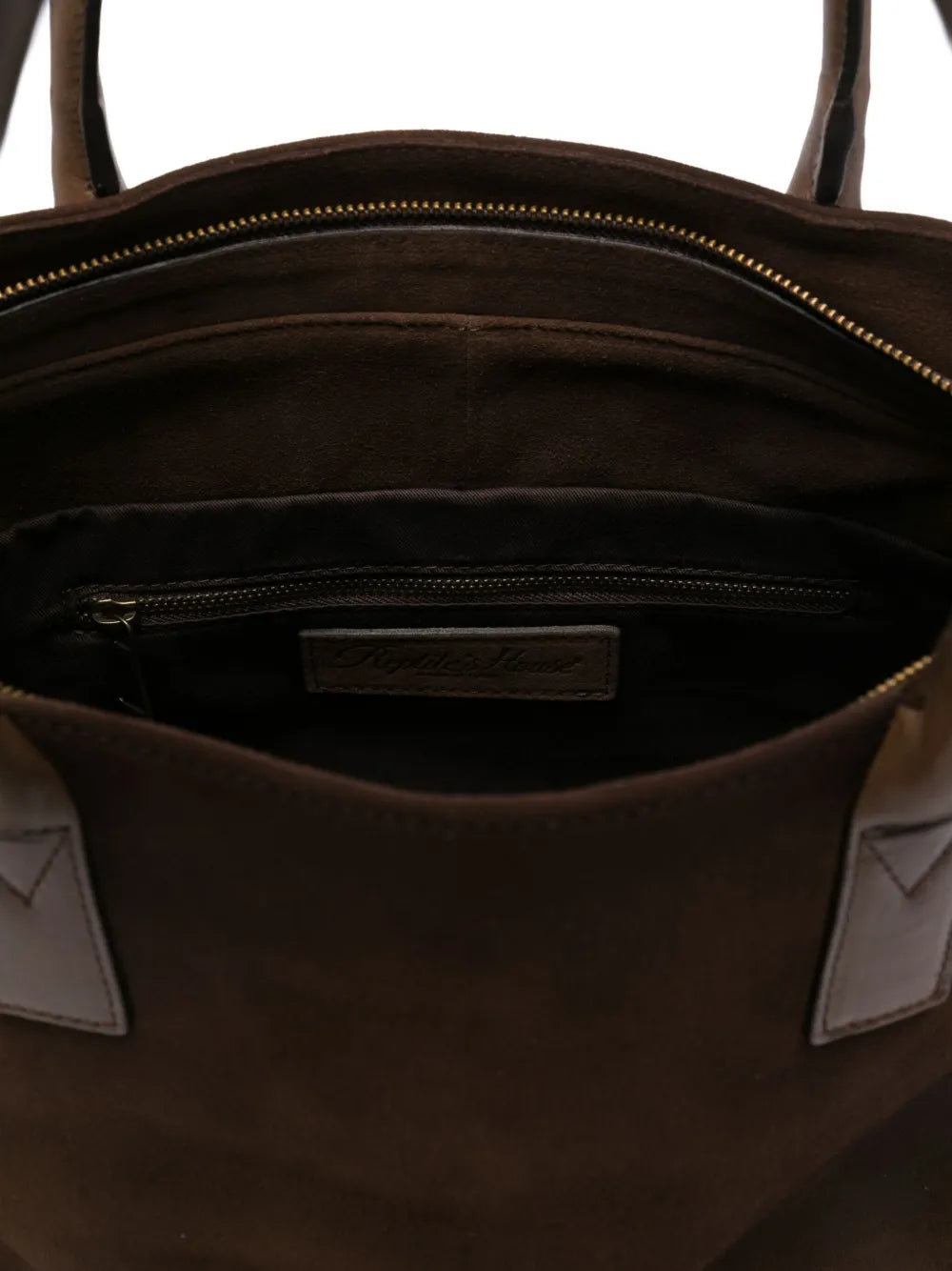 Reptile’s House H849 Nikaes tabac brown suede handbag with detachable strap