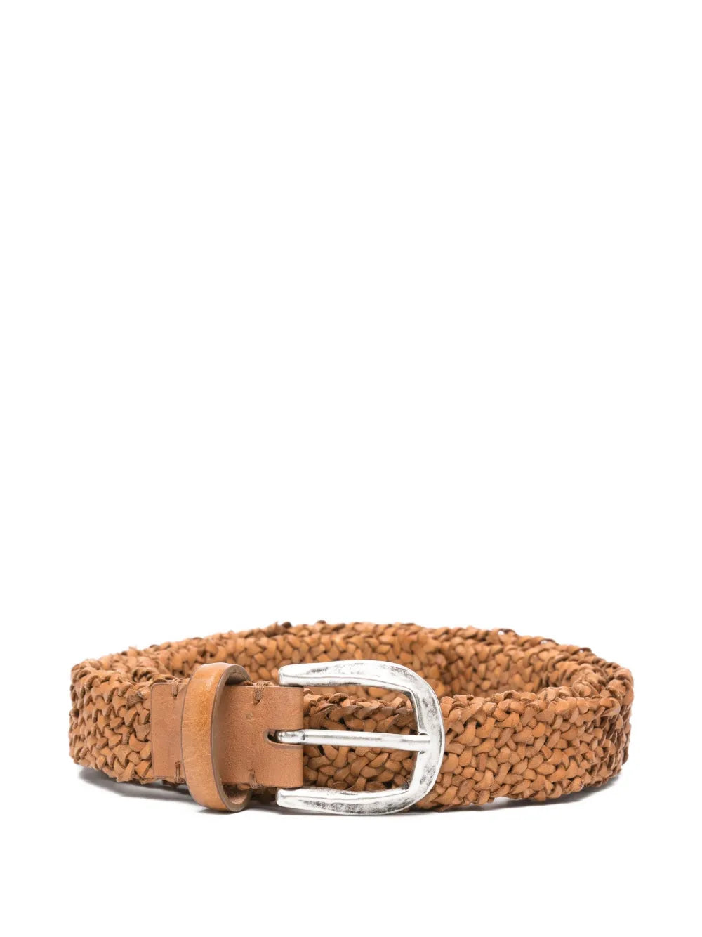 Reptile’s House Wave belt in Tabac braided calfskin leather. Hand Made in Italy