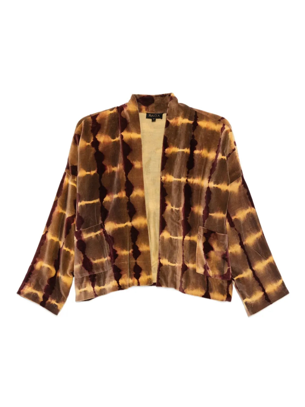 Shibori kimono in 100% cotton velvet with handcrafted dyeing technique