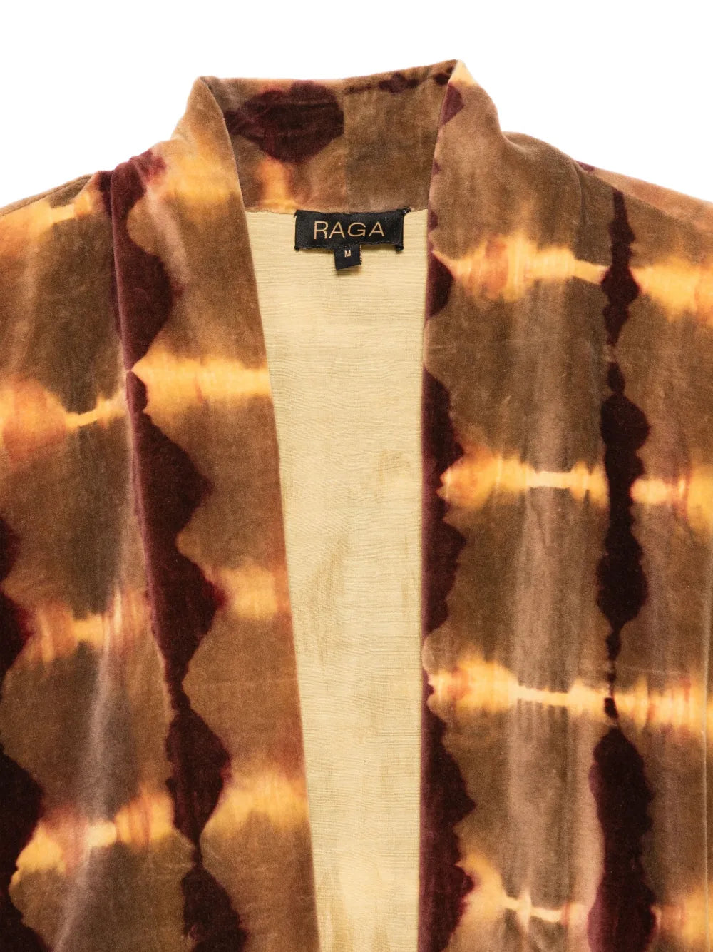 Shibori kimono in 100% cotton velvet with handcrafted dyeing technique