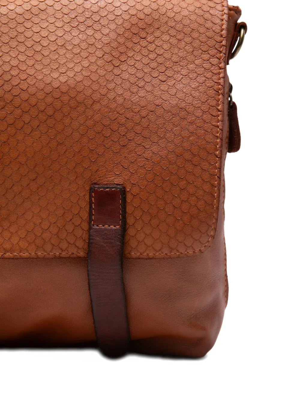 Sommet 270/C handmade leather backpack in tan brown vegetable-tanned leather with adjustable straps and textured finish, made in Italy
