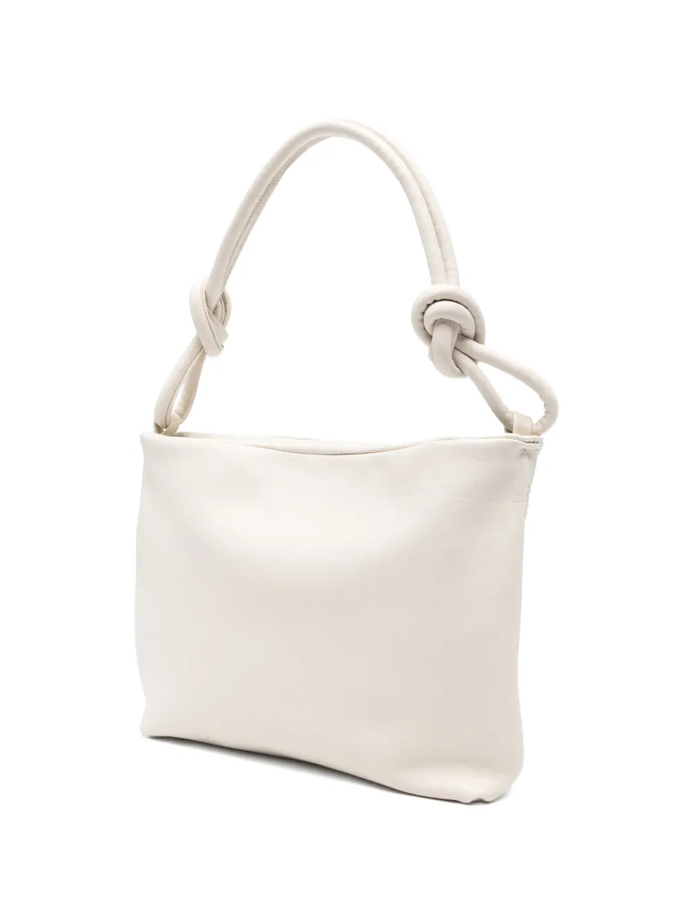 Sommet Aisha Medium Rows ivory pleated leather handbag in vegetable tanned leather, handcrafted in Italy.