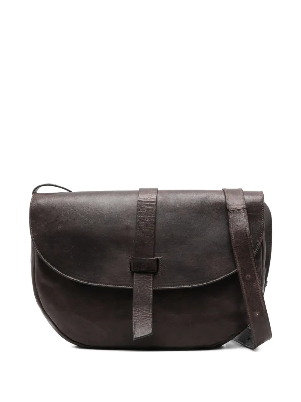 Sommet Alexi coffee leather bag handcrafted in Italy with vegetable tanned leather