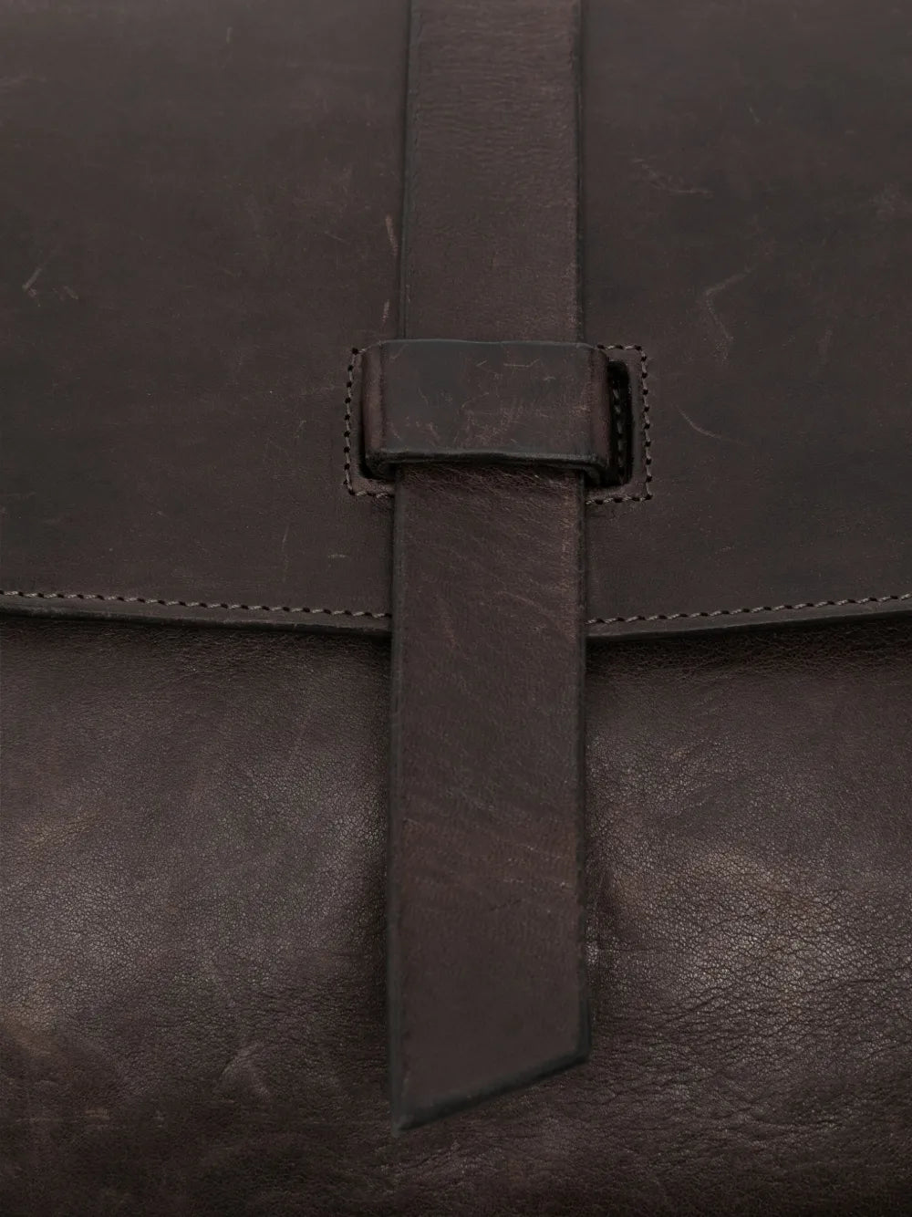 Sommet Alexi coffee leather bag handcrafted in Italy with vegetable tanned leather