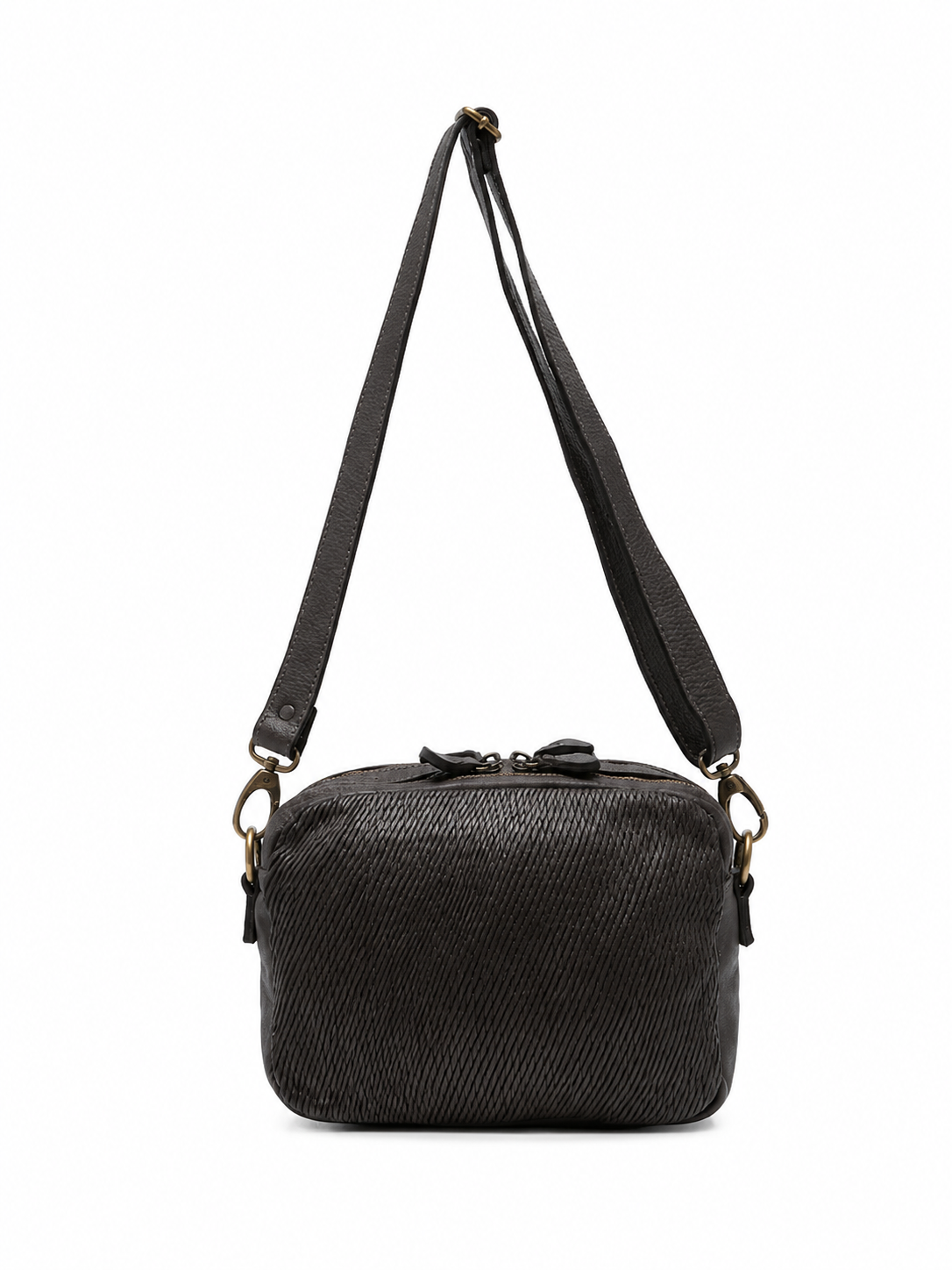 SOMMET Arlo Petalino vegetable-tanned leather crossbody bag in Testa di Moro — handmade in Italy
