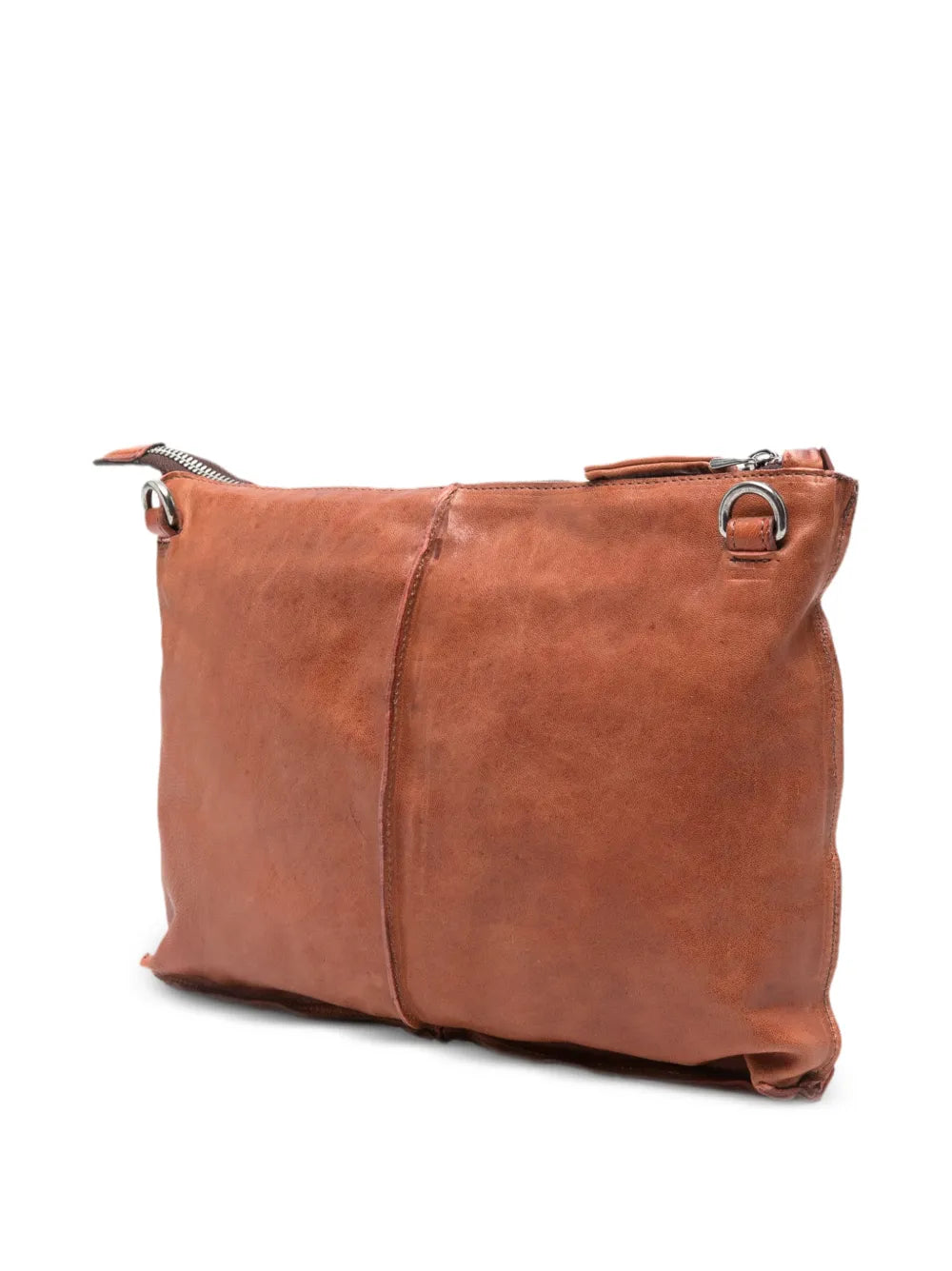 Sommet Clark siena leather crossbody bag in vegetable tanned leather with adjustable strap, handmade in Italy.