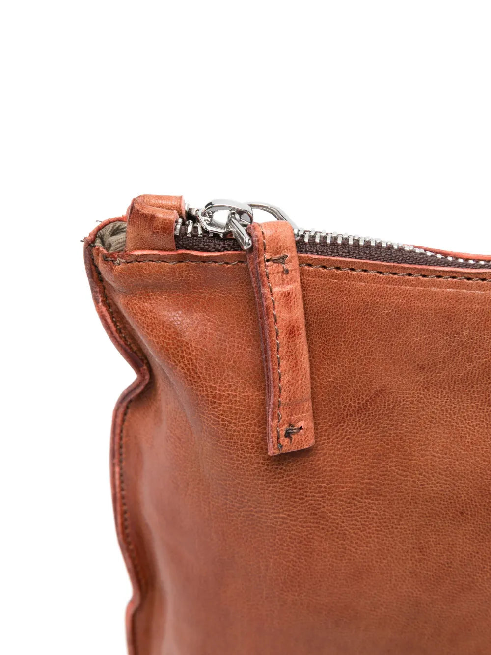 Sommet Clark siena leather crossbody bag in vegetable tanned leather with adjustable strap, handmade in Italy.
