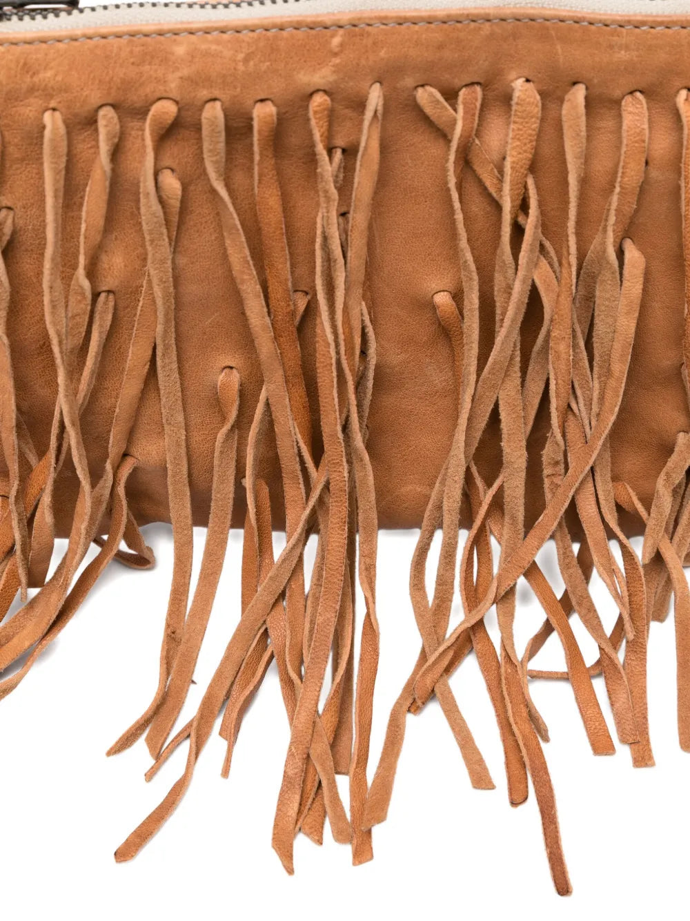 Sommet COUNTRY FRANGE sand leather fringe crossbody bag handmade in Italy with natural vegetable tanning