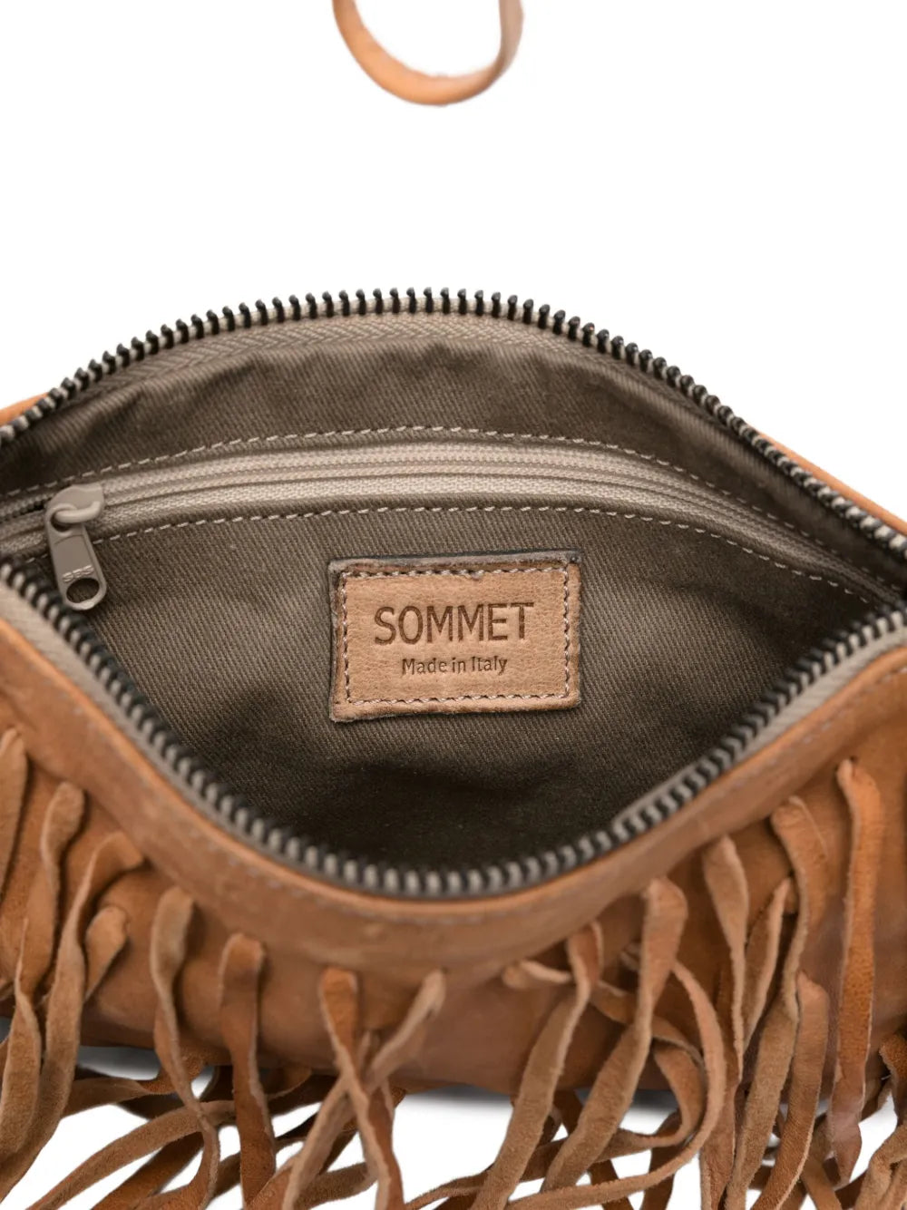 Sommet COUNTRY FRANGE sand leather fringe crossbody bag handmade in Italy with natural vegetable tanning