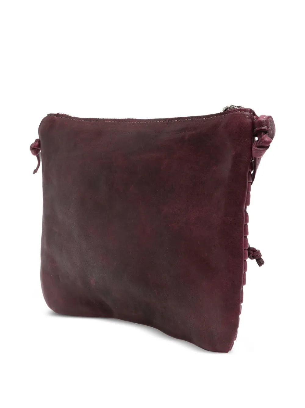 Sommet Country Row crossbody bag in Barolo burgundy vegetable-tanned leather with adjustable strap, handmade in Italy — suitable for day and night.