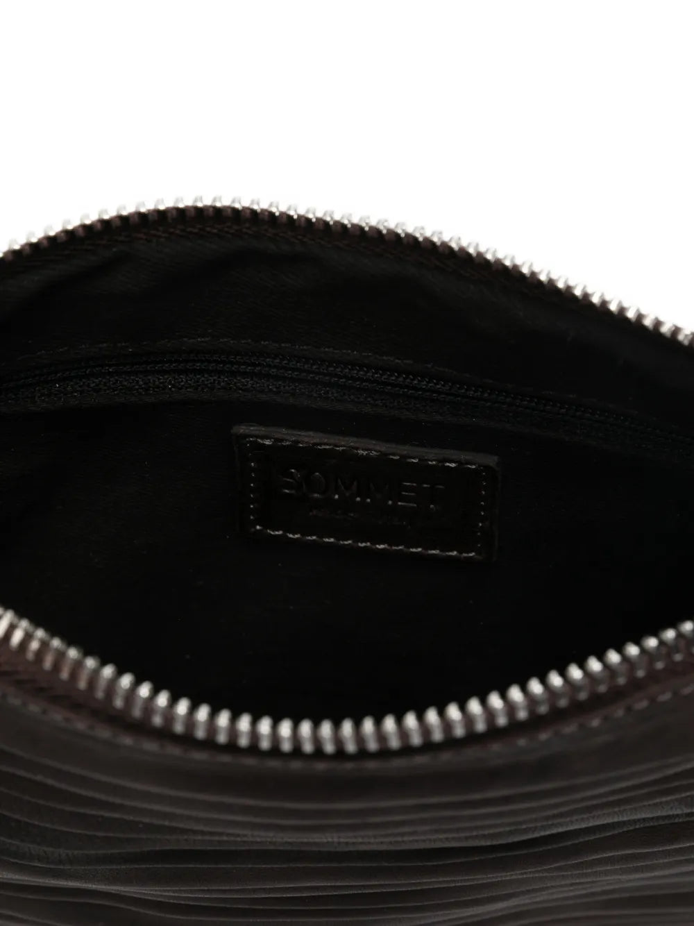 Sommet Country Row coffee vegetable-tanned leather crossbody bag with adjustable strap, handmade in Italy — suitable for day and night.