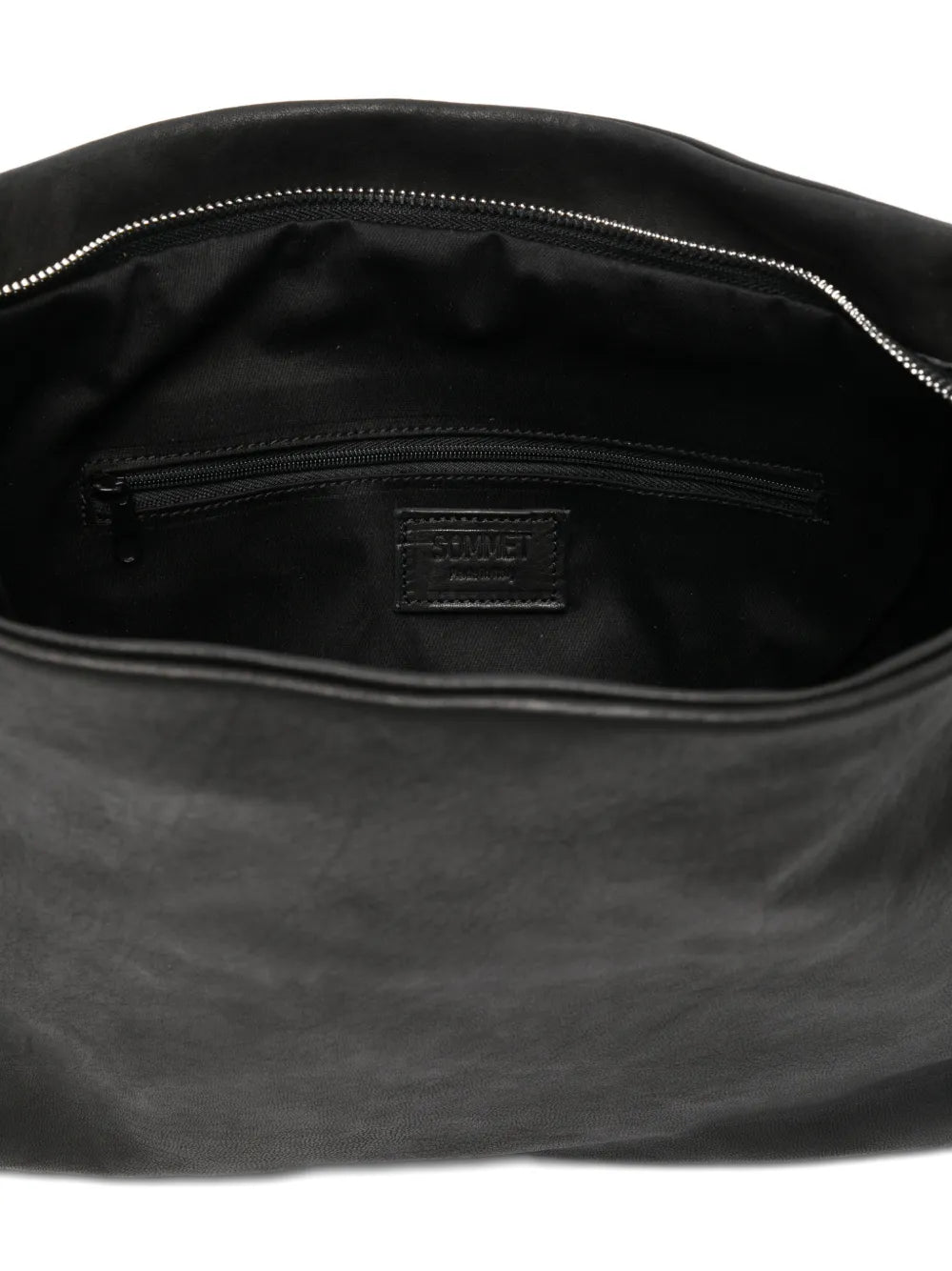 Sommet Frida leather bag in nero black with adjustable crossbody strap, everyday medium handbag suitable for smartphone and essentials