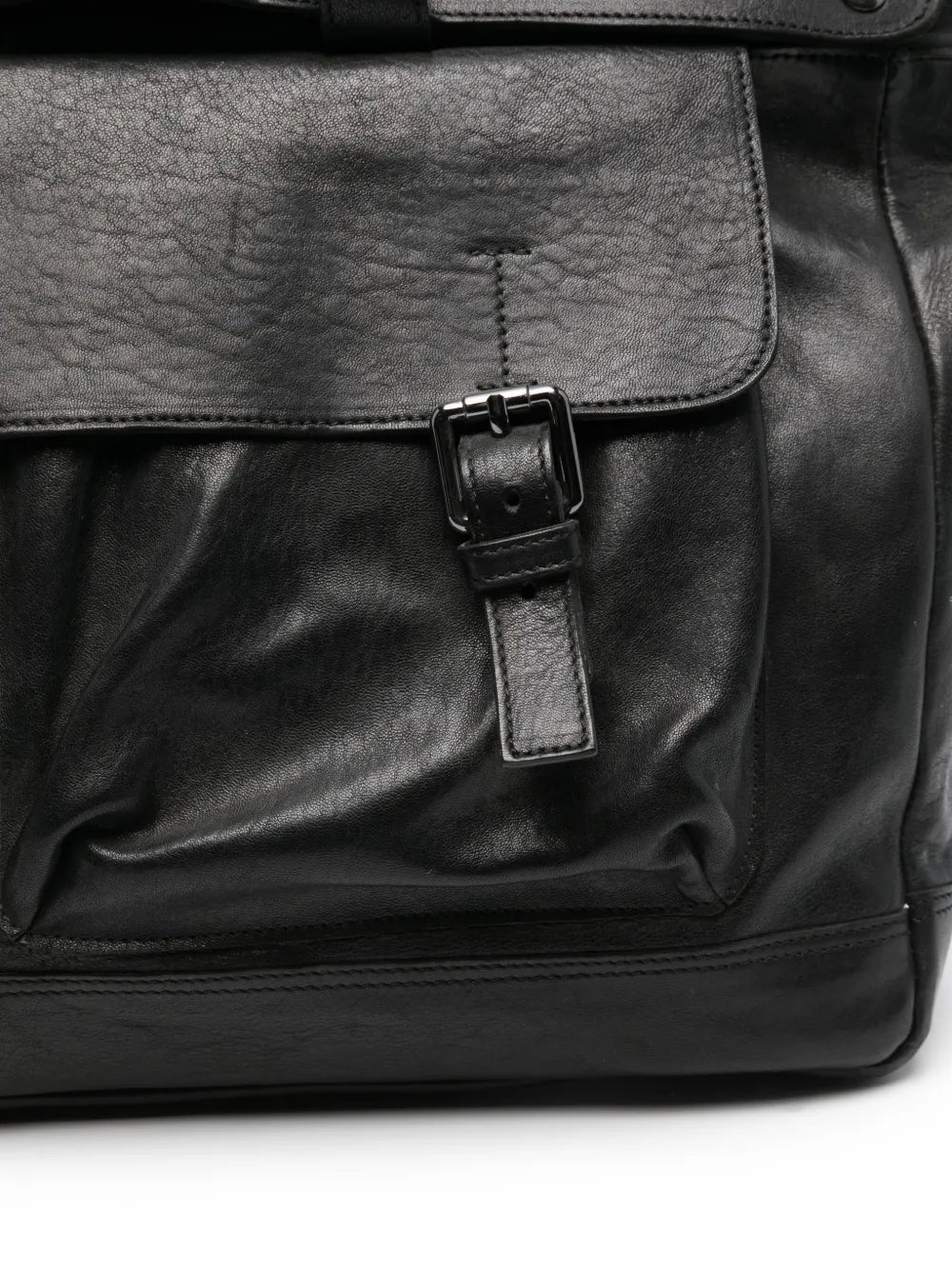 Sommet Harley black leather backpack handmade in Italy – vegetable-tanned cowhide, briefcase style, luxury Italian craftsmanship.