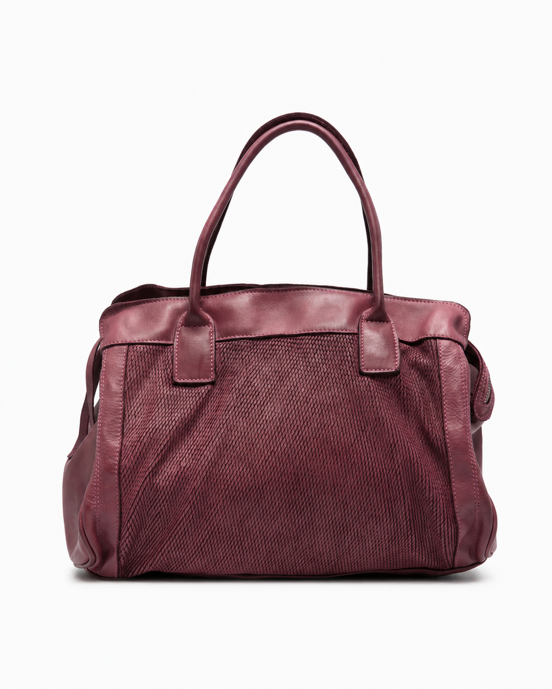 SOMMET KAEL Petalino shoulder bag in prugna – vegetable-tanned leather with laser petalino texture, handmade in Italy