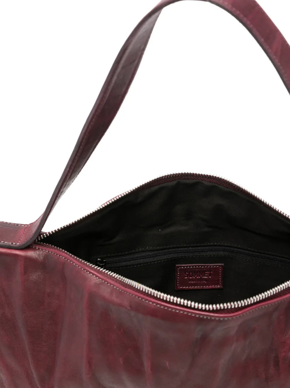 "Sommet Lexi Medium bag in barolo wrinkled leather, medium size 35x45. Laptop
