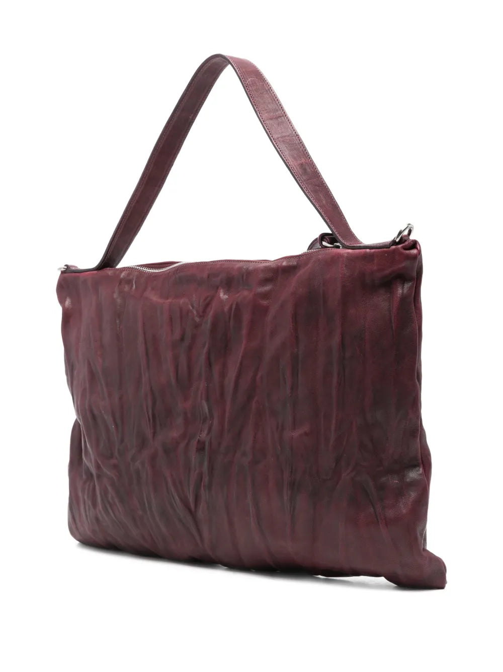 "Sommet Lexi Medium bag in barolo wrinkled leather, medium size 35x45. Laptop
