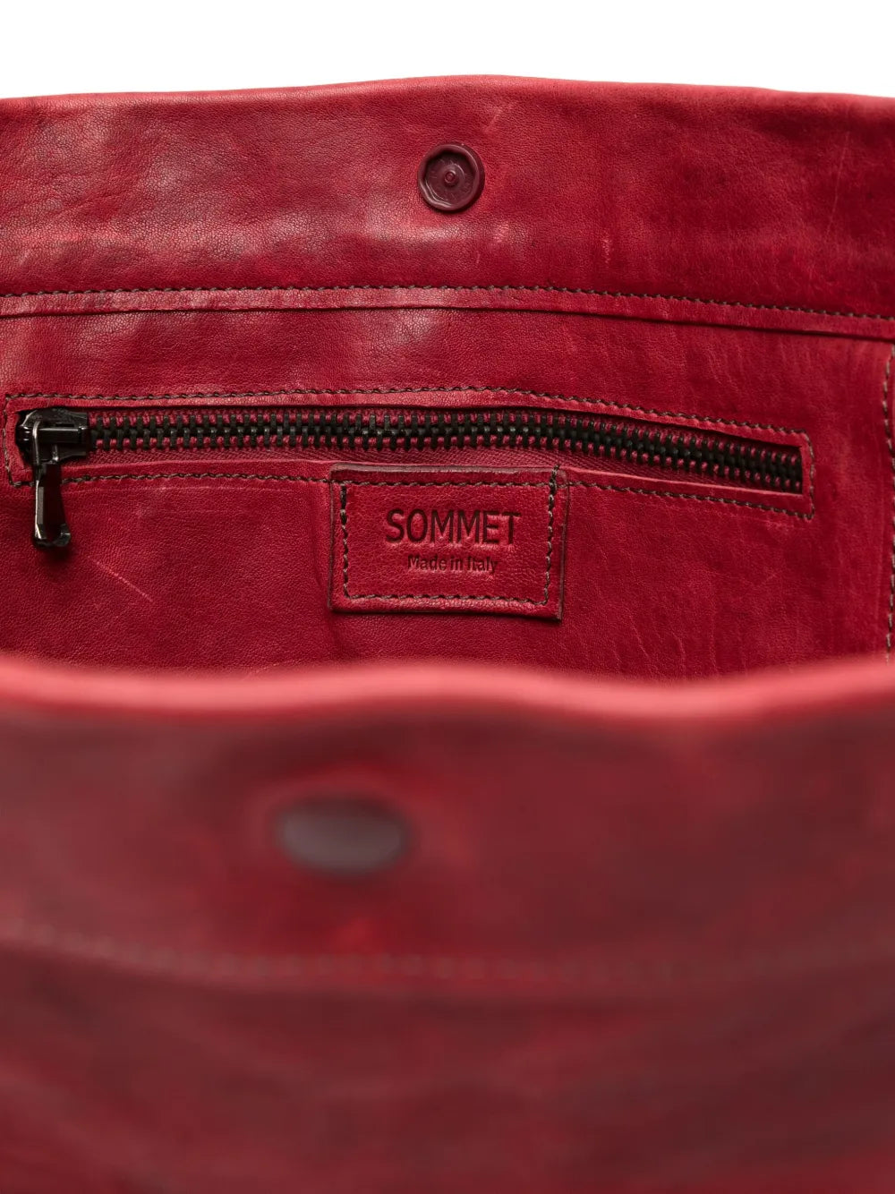 Sommet LIDIA buganvilla leather hobo bag handmade in Italy with adjustable strap and natural vegetable tanning