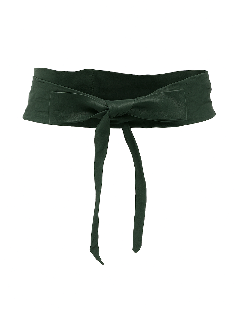 Sommet Lomme cadet green leather belt vegetable tanned handcrafted waist tie