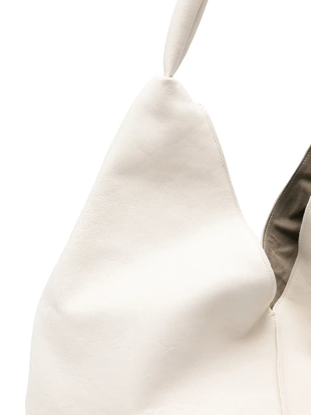 Sommet Mimi ivory leather maxi tote bag with soft structure, vegetable tanned leather, handcrafted in Italy.