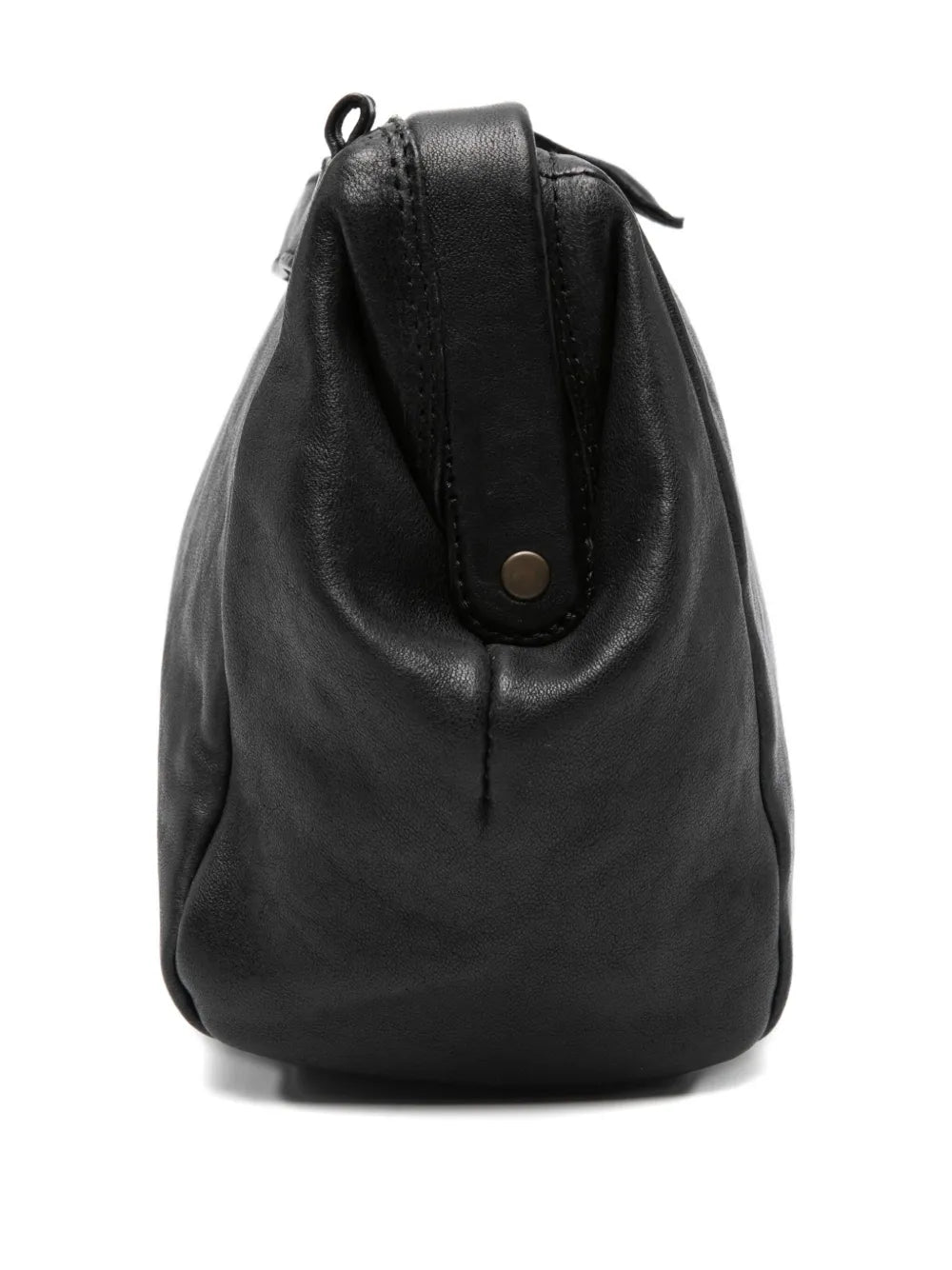 Sommet black lambskin clutch and crossbody bag with detachable adjustable strap, handmade in Italy