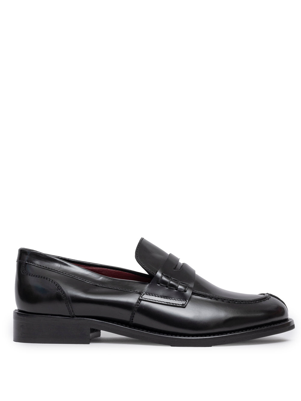 Black vegetable-tanned leather penny loafer  — SOMMET handmade in Italy
