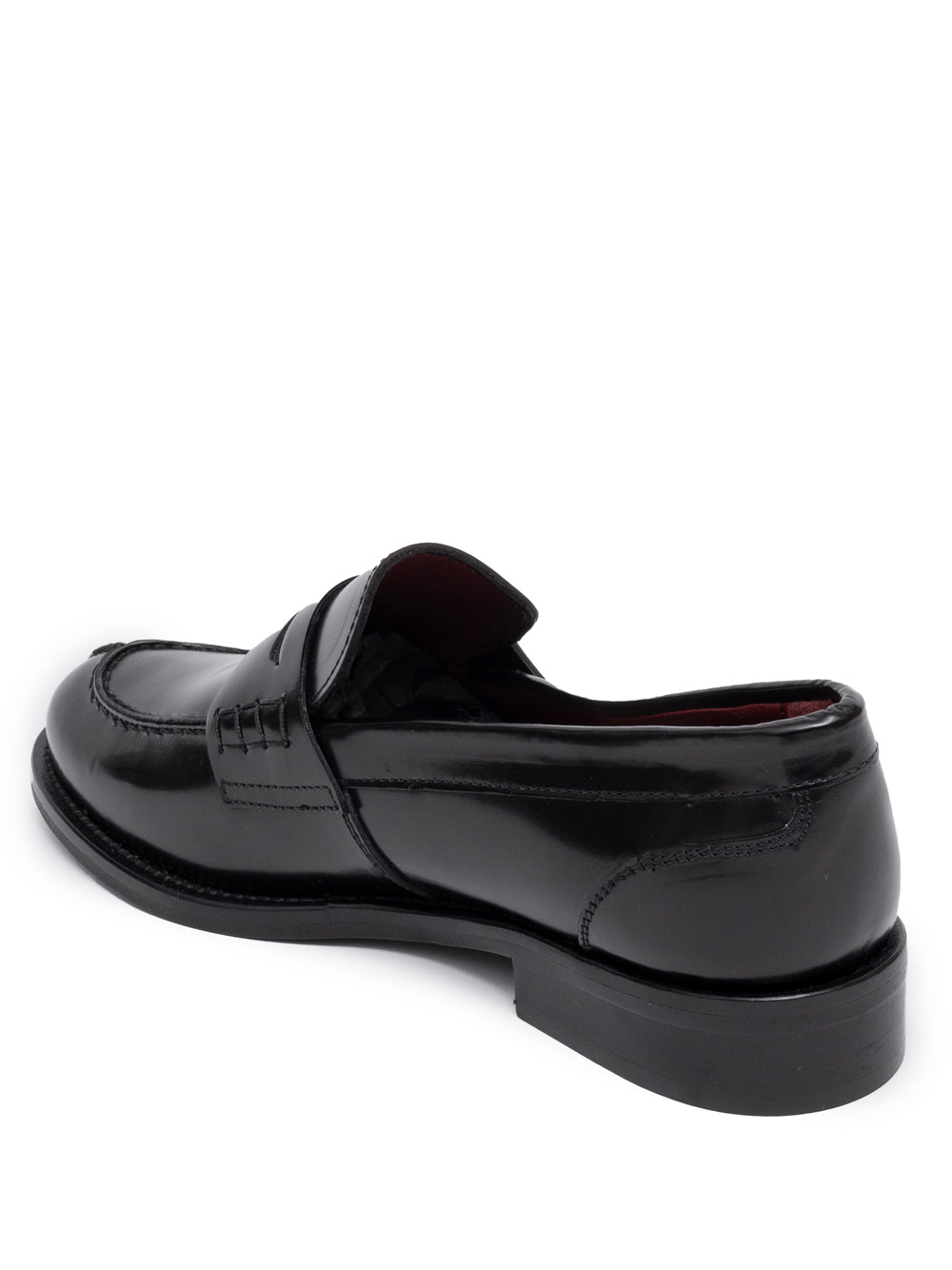 Black vegetable-tanned leather penny loafer  — SOMMET handmade in Italy