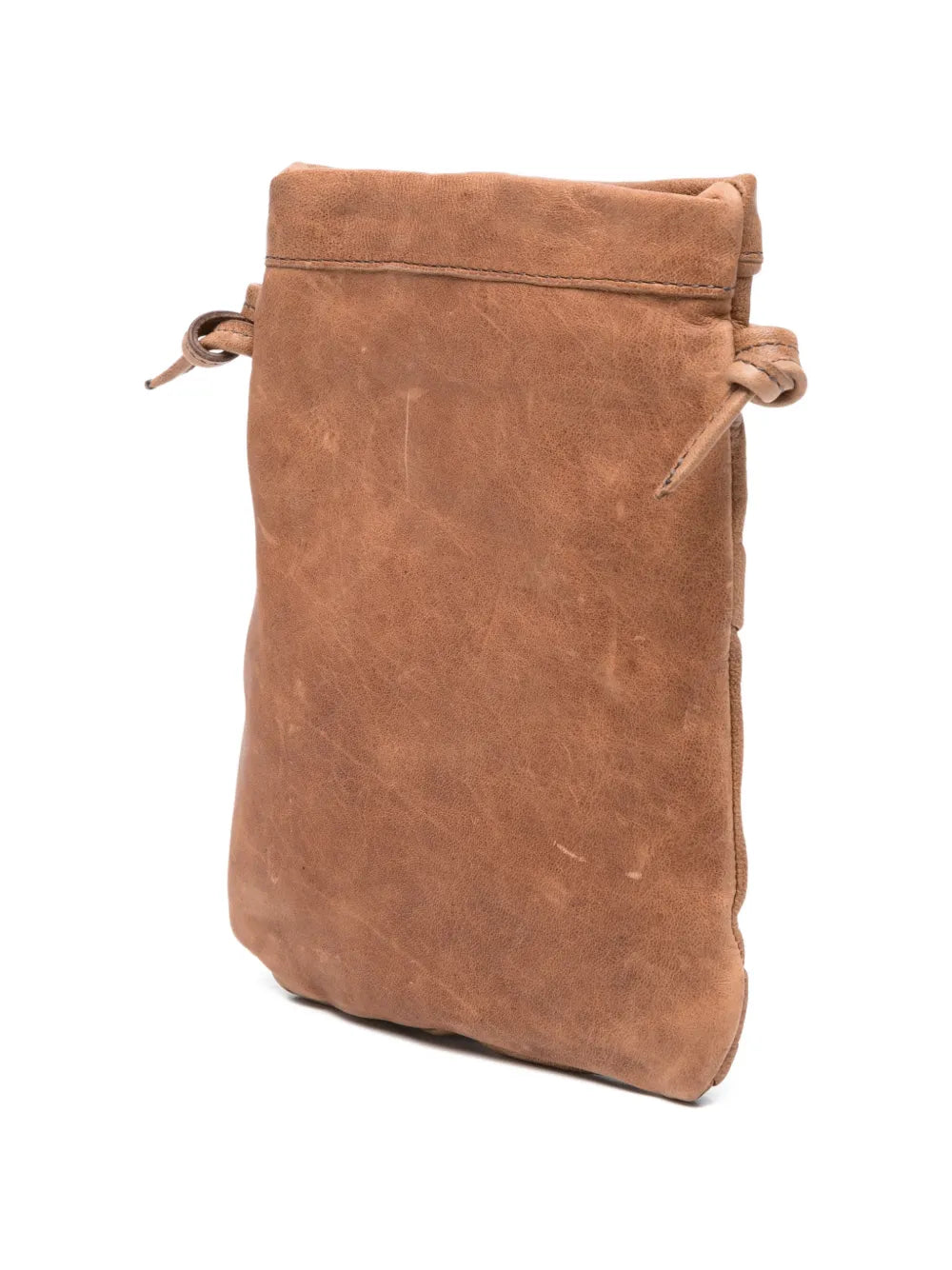 Sommet Paloma Plum beige leather crossbody bag in natural leather with origami folded design, handcrafted in Italy.