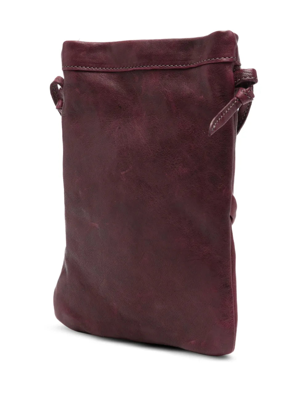 Sommet Paloma Plum burgundy leather small crossbody bag for phone, adjustable strap, handmade in Italy