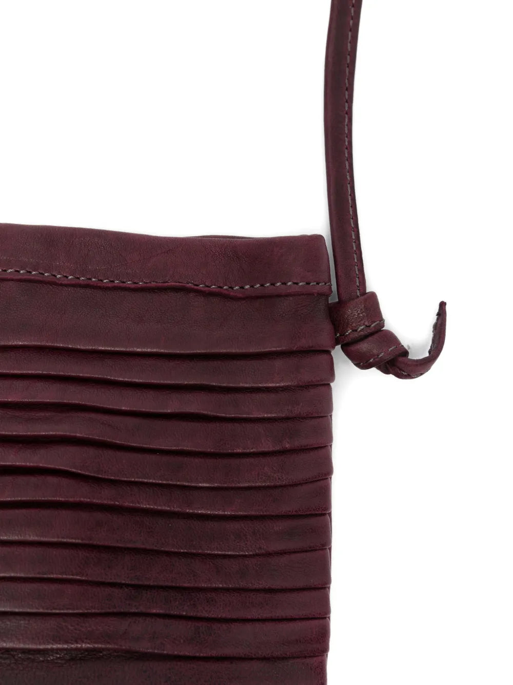 Handcrafted Sommet Paloma Rows barolo leather crossbody phone bag with clip closure