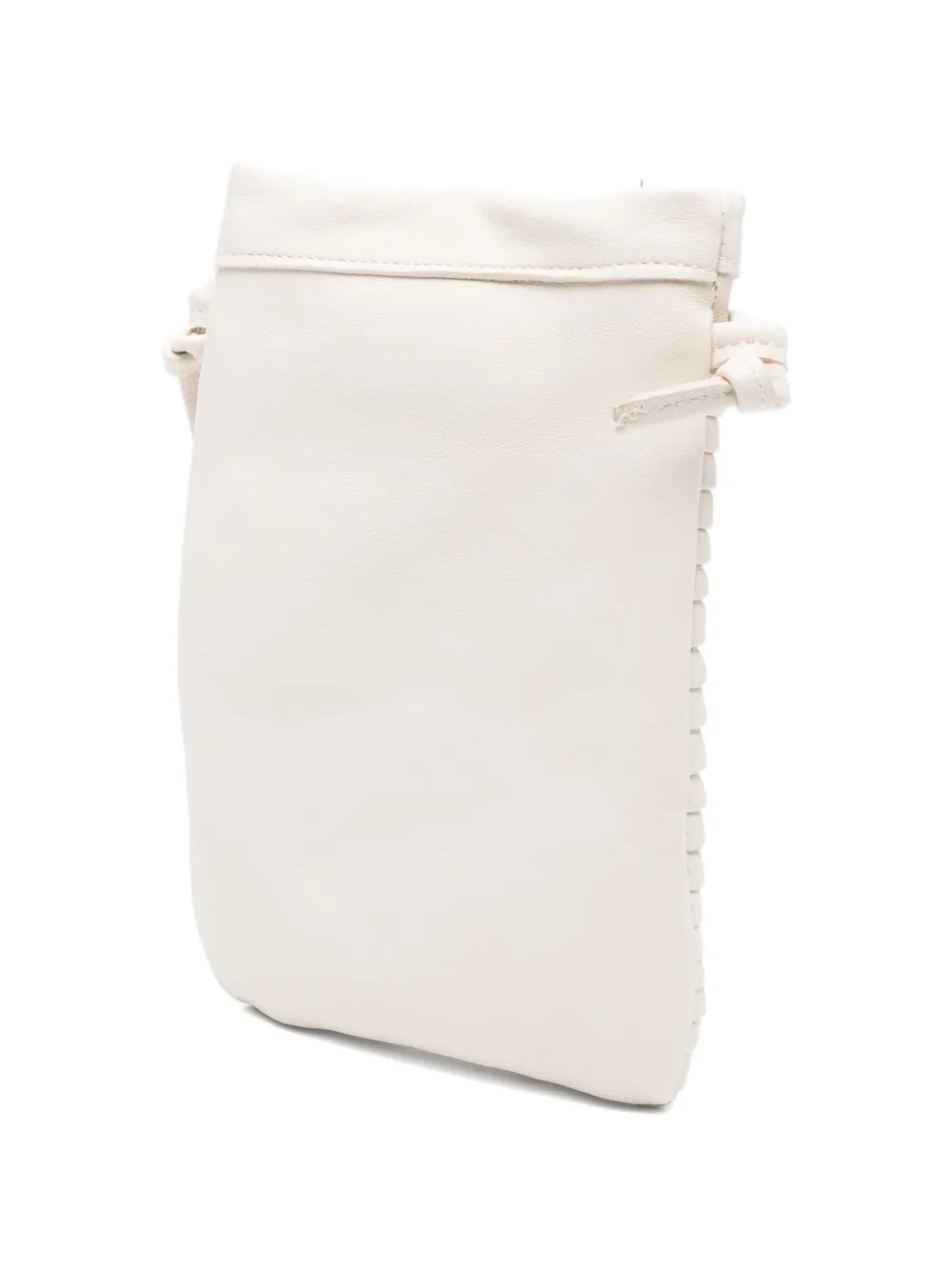 Sommet Paloma Rows ivory leather crossbody bag in vegetable tanned calfskin with handcrafted pleated texture, made in Italy.