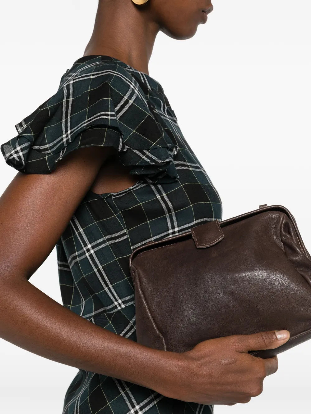 Sommet purple lambskin clutch and crossbody bag with detachable adjustable leather strap, magnetic fastening, handmade in Italy