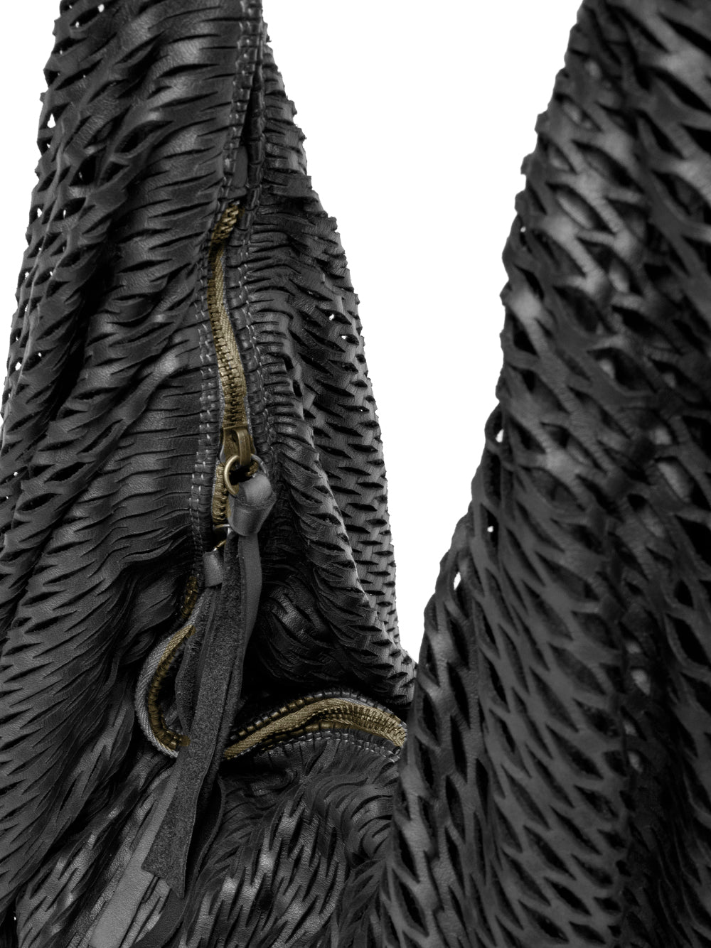 Sommet Rete 391/rete handmade leather bag in black, bucket style, made in Italy