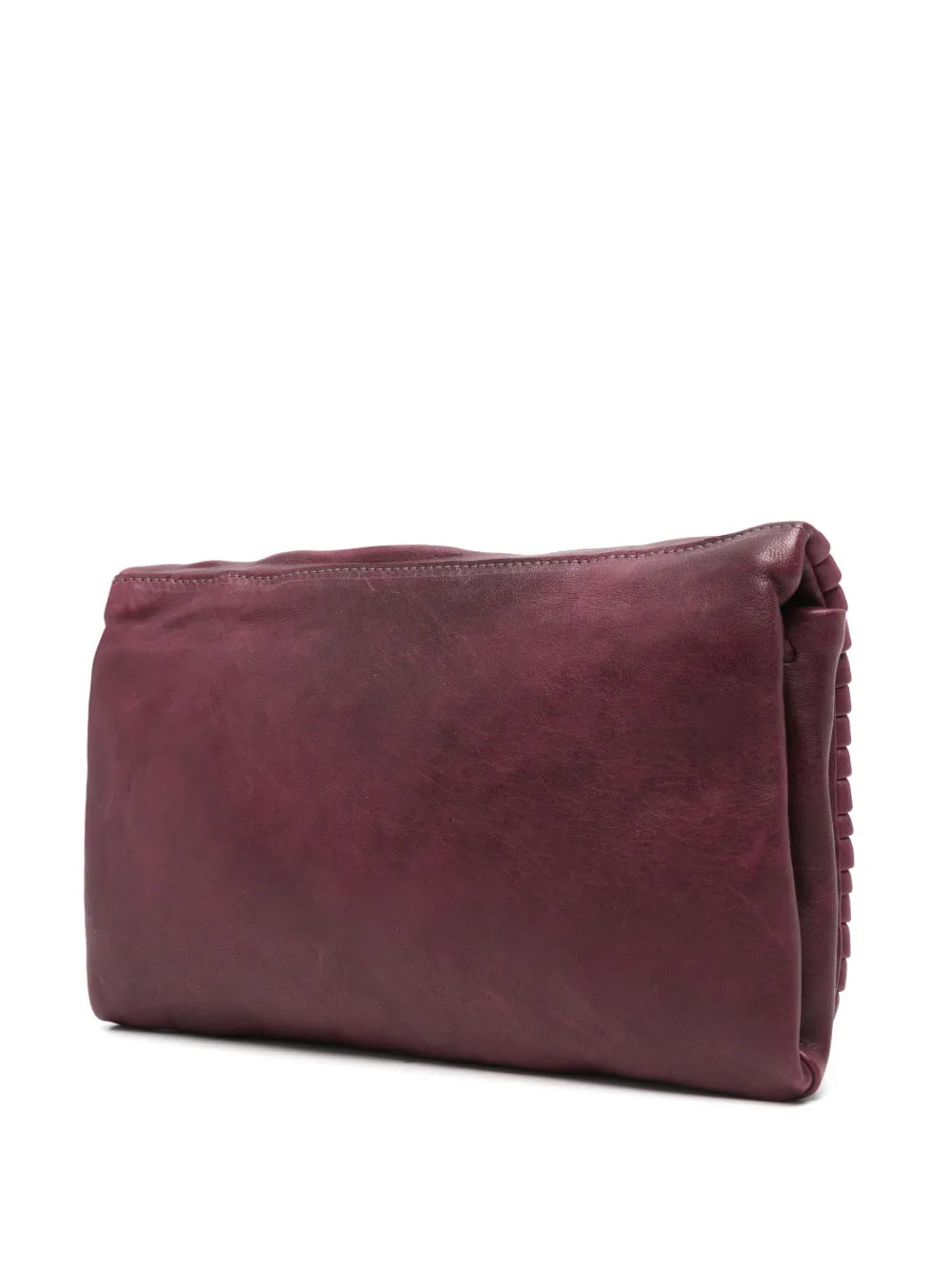 Sommet Soffieta Row bag in Barolo burgundy vegetable-tanned pleated leather with adjustable strap, handmade in Italy