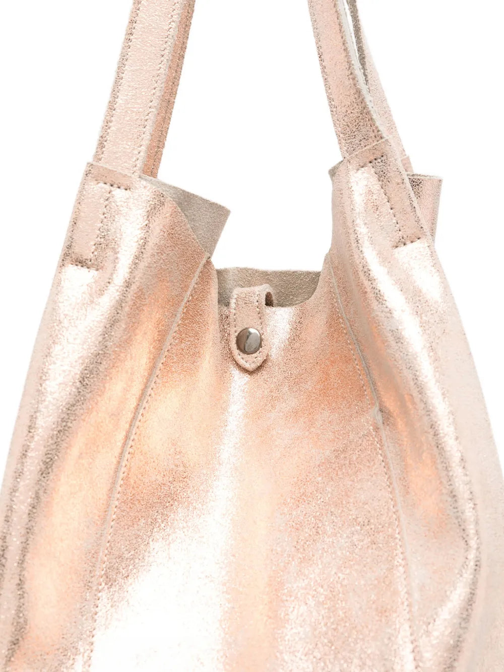 Champagne leather shopper bag SUMMER by Sommet with removable inner pouch – handcrafted Italian vegetable-tanned leather.
