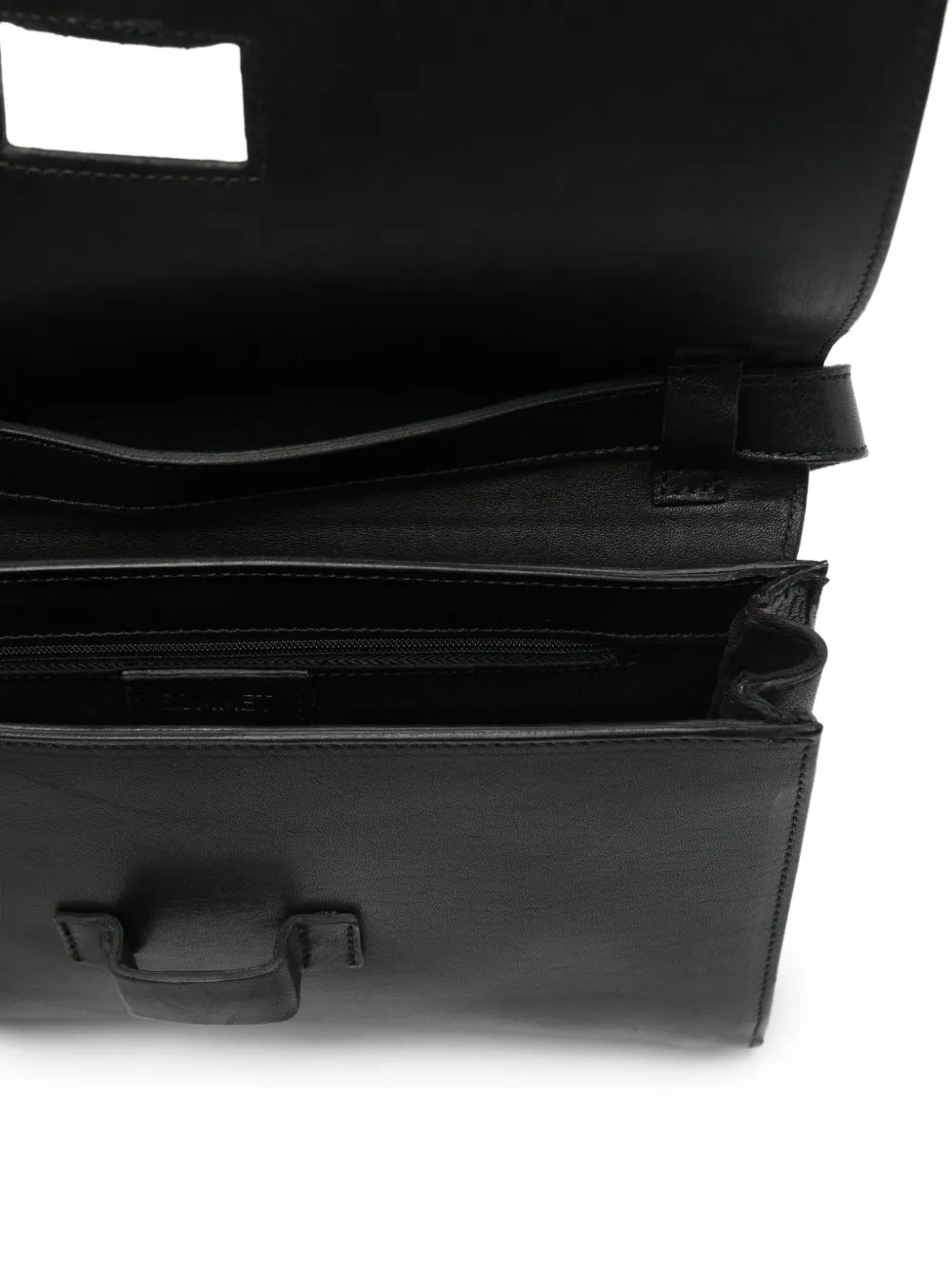 Sommet Thysa black vegetable tanned leather crossbody bag and clutch handmade in Italy