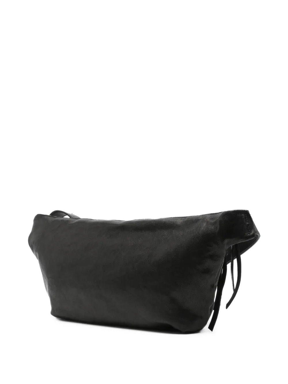 Sommet Enea black leather crossbody bag, vegetable-tanned Italian leather with adjustable strap and interior compartments.