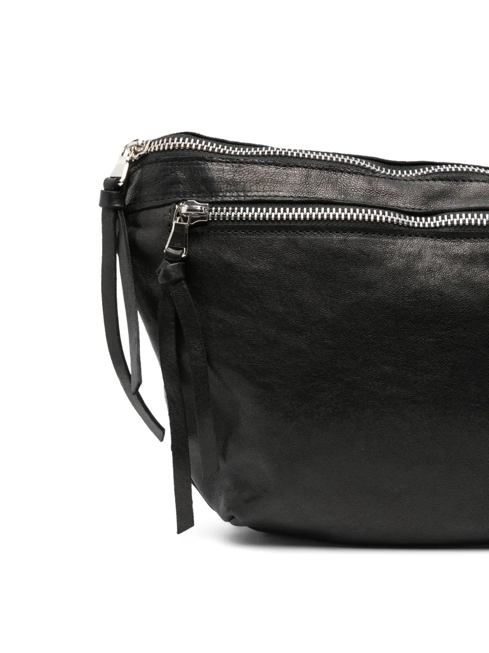 Sommet Enea black leather crossbody bag, vegetable-tanned Italian leather with adjustable strap and interior compartments.