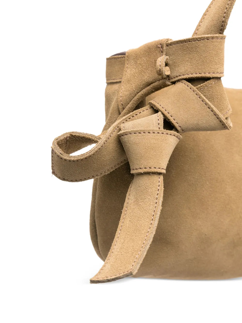 Sommet Enea crossbody bag in sand suede, vegetable-tanned Italian leather with adjustable strap and interior compartments